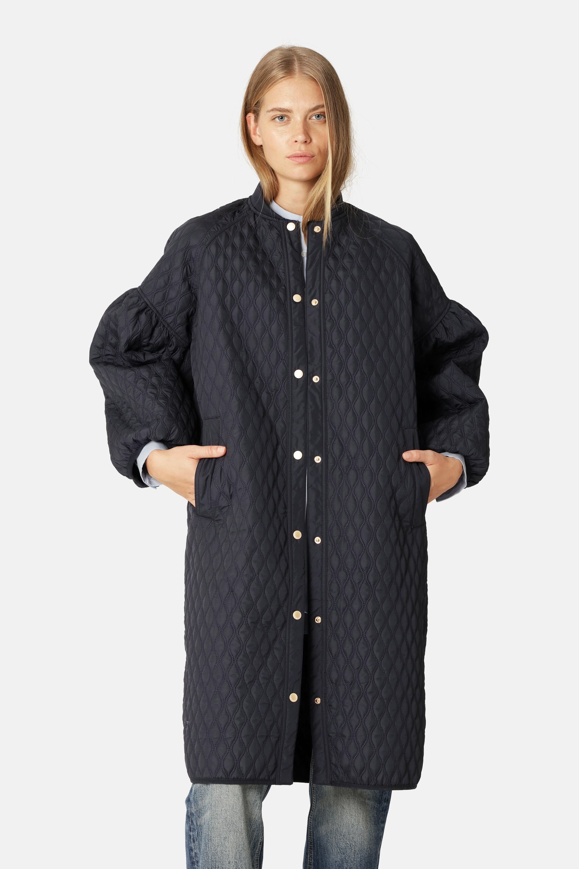Lang Vattert Jakke - Dark Indigo